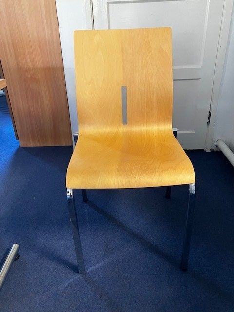 18 wooden chairs and 4 folding tables image